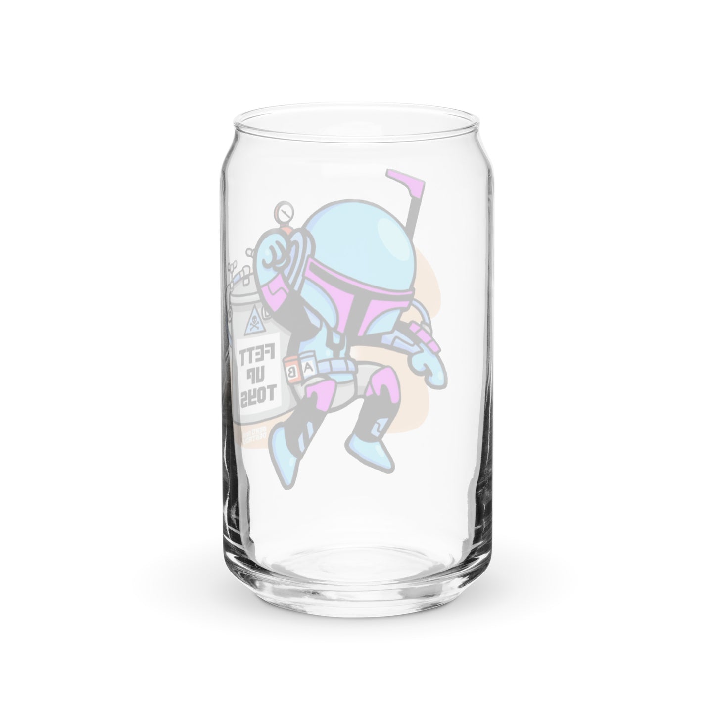 Fett Up Toys Logo Canned Glass