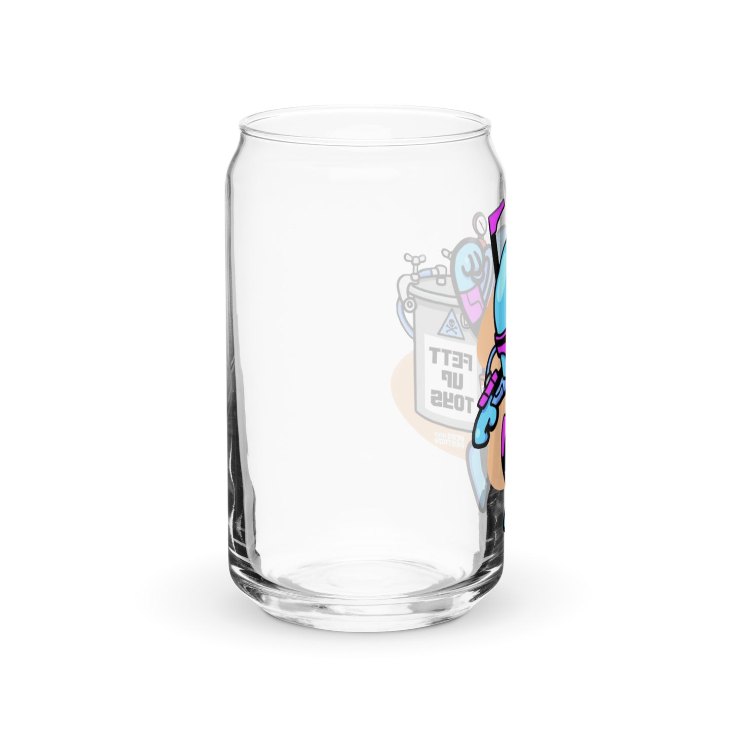 Fett Up Toys Logo Canned Glass